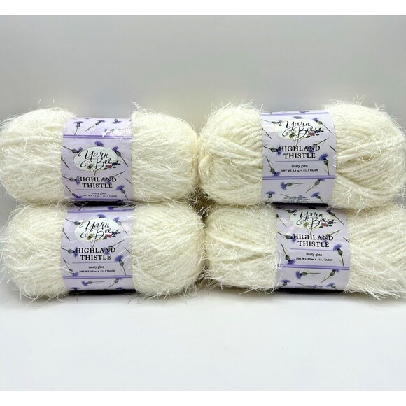 Yarn Bee Highland Thistle Lot Of 4 - White, Misty Glen, Each 111.5 Yrds 3.5 oz - Picture 1 of 6